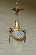 French Brass Metal Eagle Louis Xvi Hall Lantern Chandelier Pendant Crystal Glass