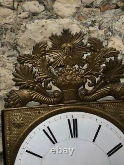 French Comtoise Tall Clock Morbier Sun King Louis XIV 1800s Grandfather Brass