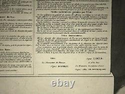 French Constitution Of Louis XVIII 1814 Rare Very Large Antique Print