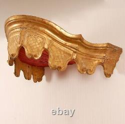 French Country Giltwood Bed Canopy Altar Carved Wall Ornament 18th Century