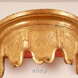 French Country Giltwood Crown Bed Canopy 18th Century Carved Altar Wall Ornament