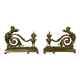French Early 20th Century Louis Xv Style Bronze Chenets With Children A Pair
