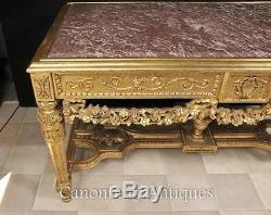 French Gilt Console Table Louis XVI Carved Furniture