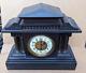 French Louis Boname Antique Mantel Clock Black Marble