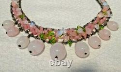 French Louis Rousselet Poured Glass Vintage Necklace 1950s