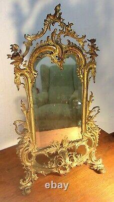 French Louis XIV-Style Ormolu Table-top Mirror