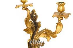 French Louis XV Pair of Antique Sconce Candelabras, 19th Century