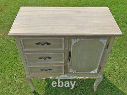 French Louis XV Shabby Chic Style Side Cabinet 3 Drawer (cy18816)