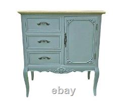 French Louis XV Shabby Chic Style Side Cabinet 3 Drawer (cy18816gyn)