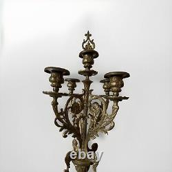 French Louis XV Style 19th Century Bronze 5 Arm Candelabra 23 Antique