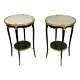 French Louis Xv Style Ebonized Round Side Tables A Pair