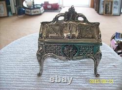 French Louis XV Style Silver Plated Antique Miniature Bureau Secretary