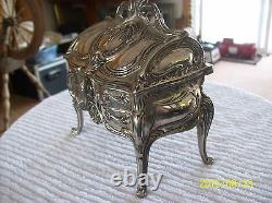 French Louis XV Style Silver Plated Antique Miniature Bureau Secretary