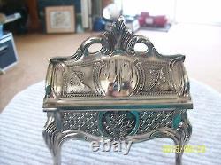 French Louis XV Style Silver Plated Antique Miniature Bureau Secretary