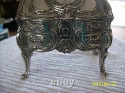 French Louis XV Style Silver Plated Antique Miniature Bureau Secretary