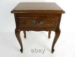 French Louis XV/XVI Style Carved Nightstand End Table Cabinet Wood 40s-50s