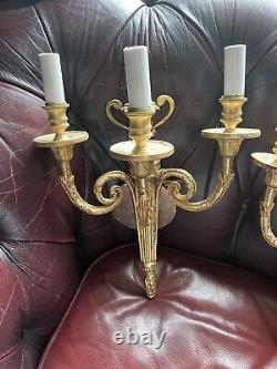French Louis XV style gilded wall sconces