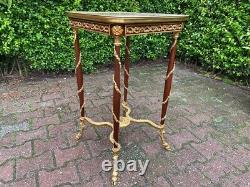 French Louis XVI 2 Side Tables in Mahogany With Bronze and Marble. Made by order