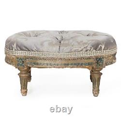French Louis XVI Antique Painted Footstool, 18th century