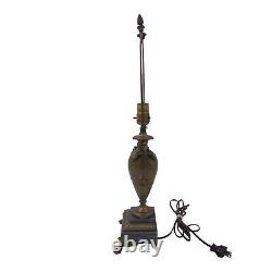 French Louis XVI Early 20th C Bronze Urn Table Lamp Marble Base