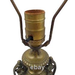 French Louis XVI Early 20th C Bronze Urn Table Lamp Marble Base