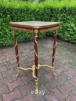 French Louis XVI Side Table in Mahogany With Bronze and Marble- Made to order
