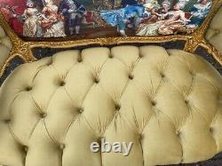 French Louis XVI Sofa in Pistache. Worldwide shipping