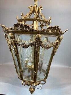 French Louis XVI Style Bronze Lantern/Pendant