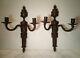 French Louis Xvi Style Cast Bronze Double Arm Wall Sconce Candle Holder Italy