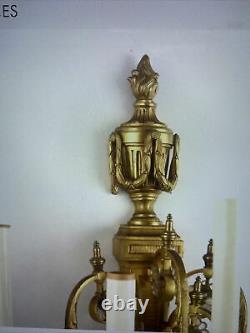 French Louis XVI Style Gilt Bronze Sconces Large Pair Excellent Condition