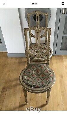 French Louis XVI Style Hall Chairs. Pair. C. 1870