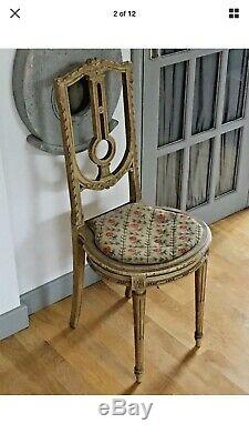 French Louis XVI Style Hall Chairs. Pair. C. 1870