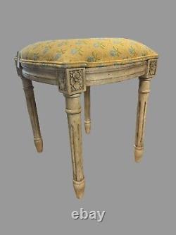 French Louis XVI Style Upholstered Vanity Stool