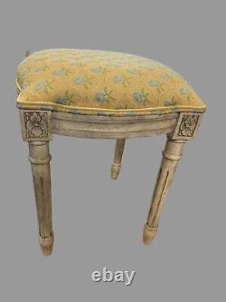 French Louis XVI Style Upholstered Vanity Stool