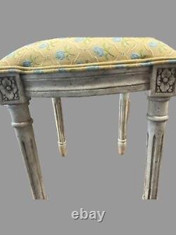 French Louis XVI Style Upholstered Vanity Stool