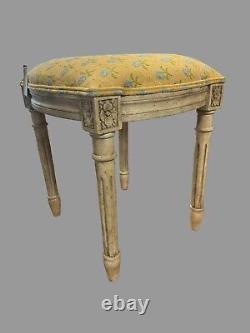 French Louis XVI Style Upholstered Vanity Stool