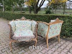 French Louis XVI style pair of 2 chairs