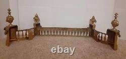 French Neoclassical Style Andirons and Fireplace Fender