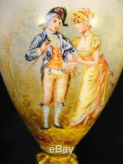 French Porcelain Ormolu Mounted Signed Hand Painted Vase Blue Sevres Louis Mark