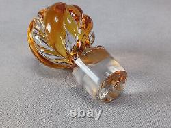 French Saint Louis Amber & Clear Serpentine Swirl Perfume Cologne Bottle C. 1900