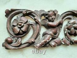 French Shabby Chic Cherub Angel Gilt wood Carving Louis Style Chateau