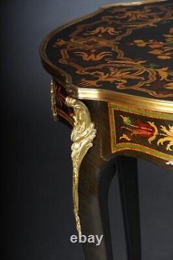French Side Table/ Salon Table 20. Century, Louis XV, Inlaid