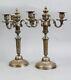 French Silvered Bronze Louis Xvi Style Candelabra 19th Century 15 Tall