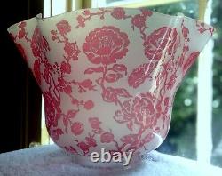 French St Louis Cranberry Pink Internal Cameo Kerosene Oil Electric Shade
