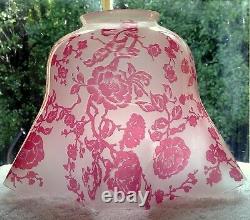 French St Louis Cranberry Pink Internal Cameo Kerosene Oil Electric Shade