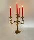 French Antique 4 Candle Decorative Candelabra Gilded Bronze -superb Casting