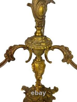 French antique 4 candle decorative Candelabra gilded bronze -superb casting