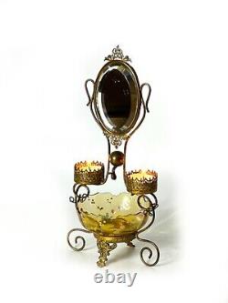 French antique Louis XV style gilded watch Jewel stand /bevelled mirror