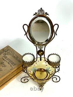 French antique Louis XV style gilded watch Jewel stand /bevelled mirror