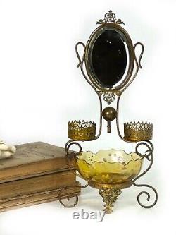 French antique Louis XV style gilded watch Jewel stand /bevelled mirror